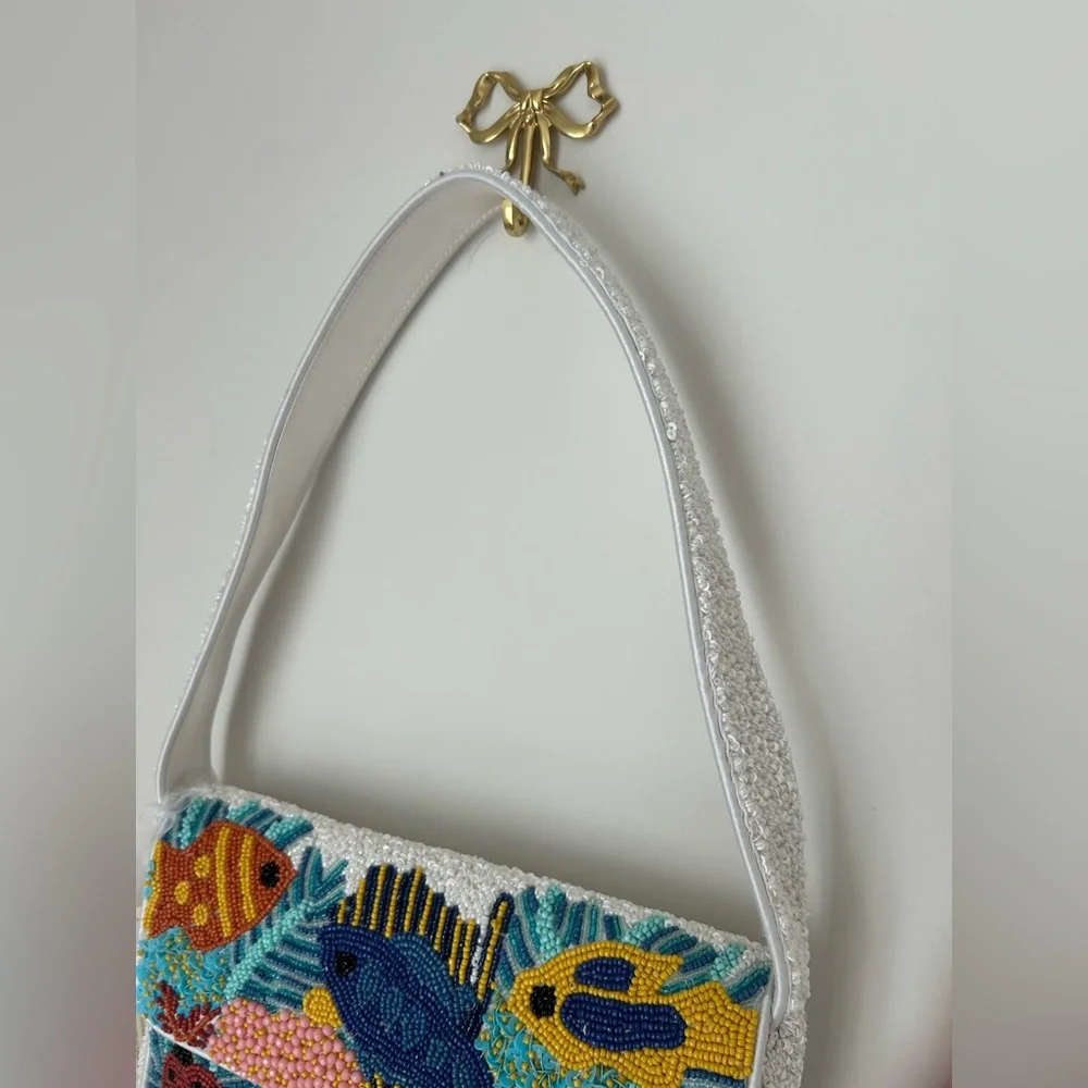 Viral Beaded Fish Colorful Shoulder Bag